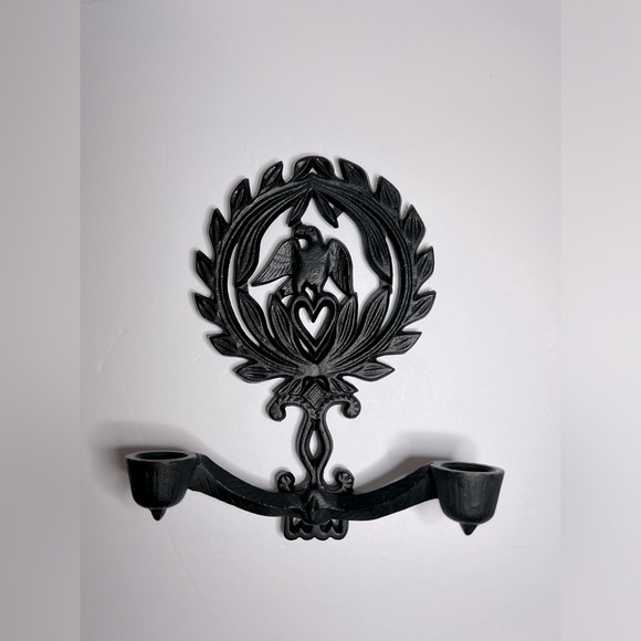 Vintage Cast Iron Eagle Candle Sconce - Picture 2 of 4